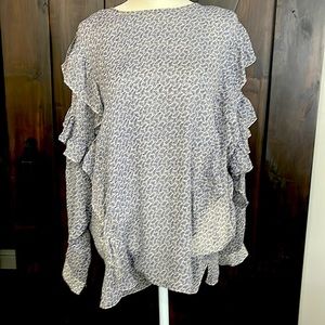 AG Blouse long sleeve with ruffle sleeves  XS nwt